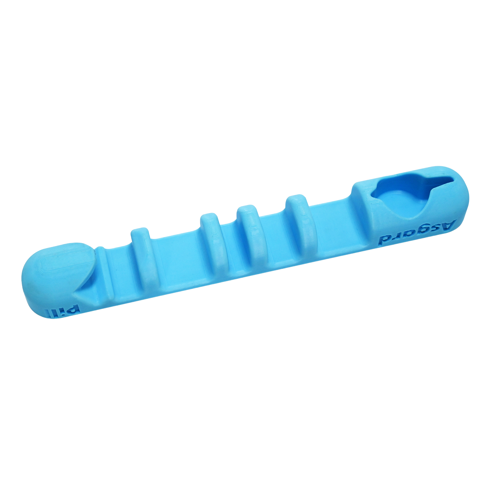 Blue Asgard Pill magnetic ski and snowboard holder for car, angled product view on white background