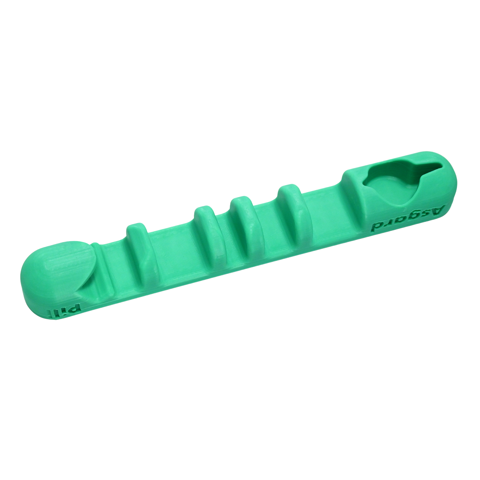 Green Asgard Pill magnetic ski and snowboard holder for car, angled product view on white background